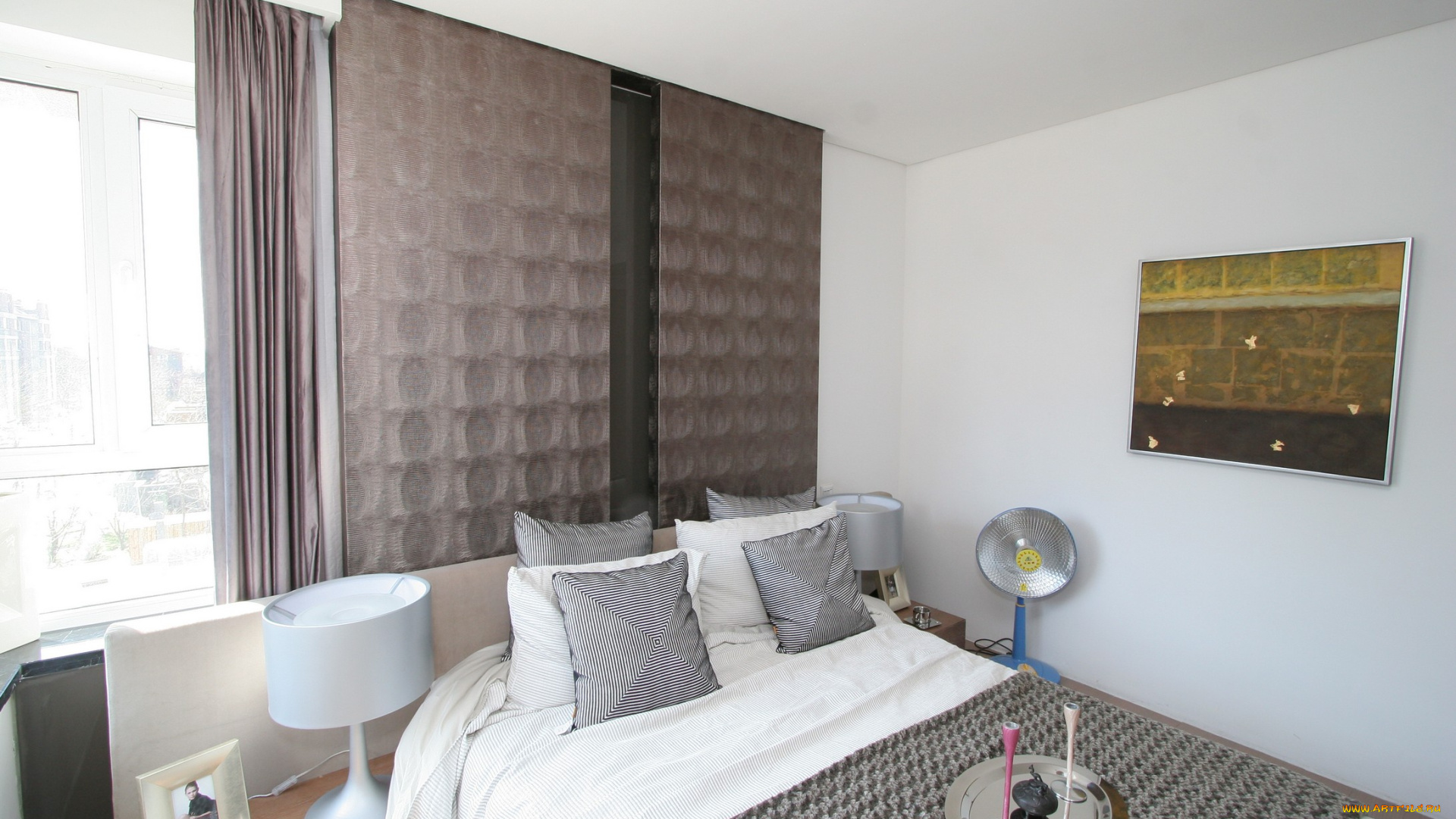 3д, графика, realism, реализм, кровать, окно, картина, комната