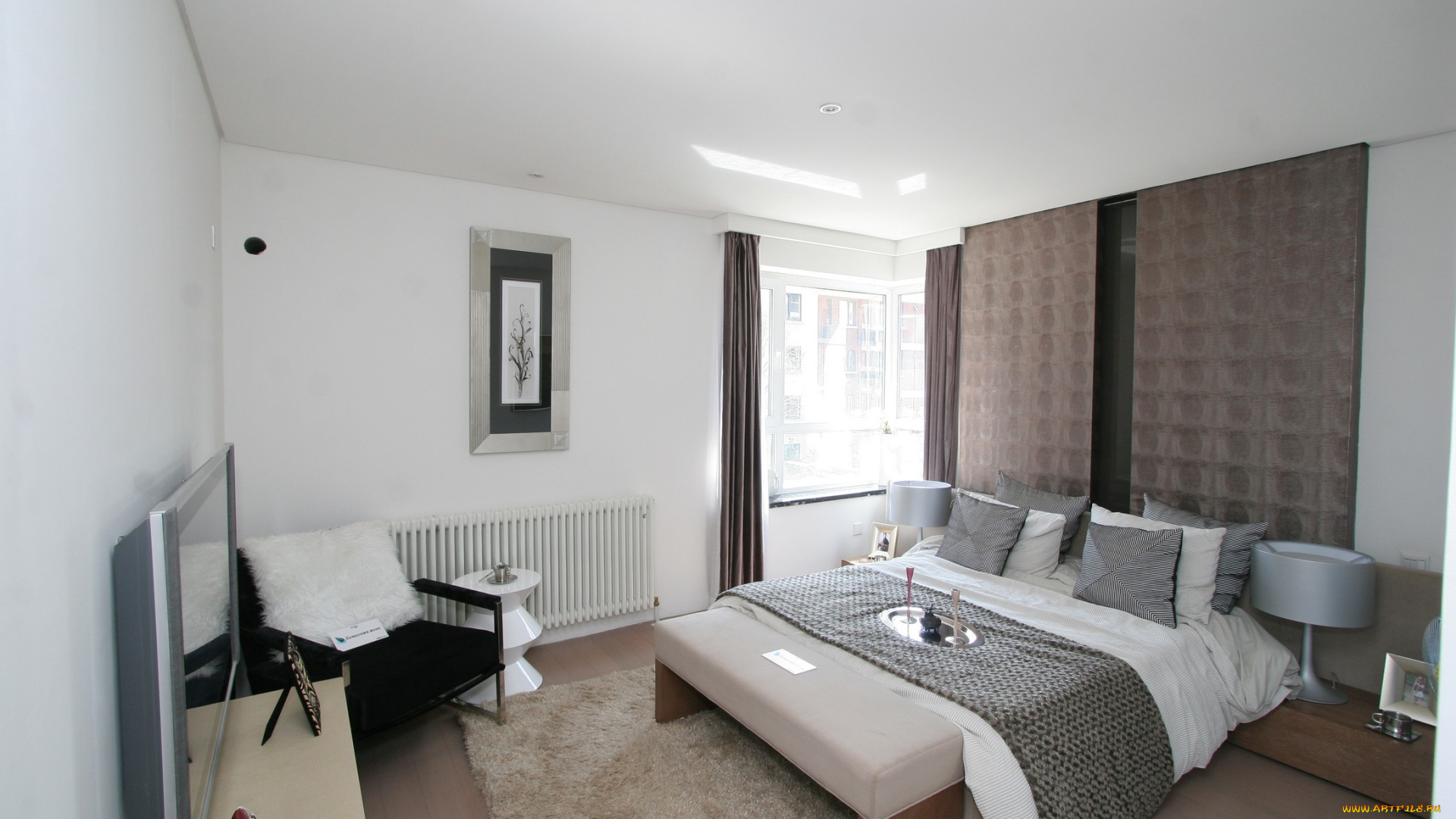 3д, графика, realism, реализм, окно, кровать, комната, картина