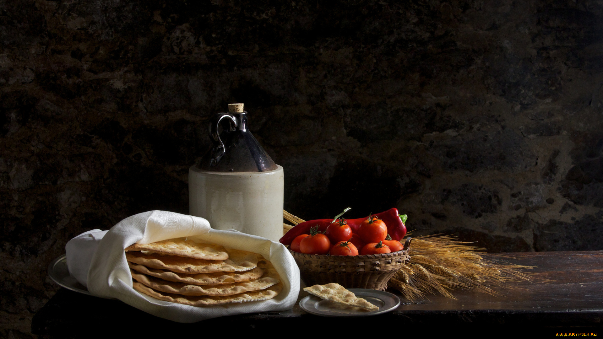 еда, натюрморт, блины, помидоры