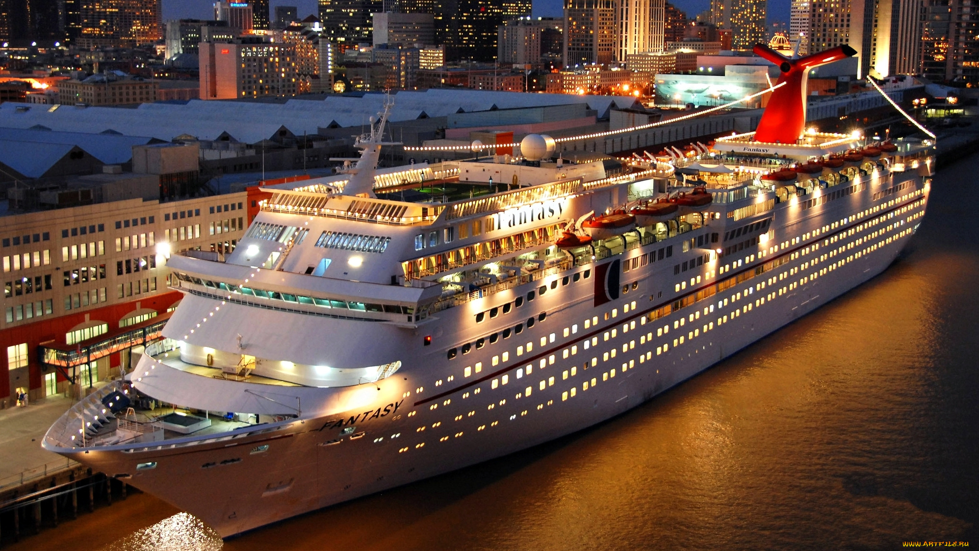 gigante, dos, mares, корабли, лайнеры, причал, иллюминация, лайнер