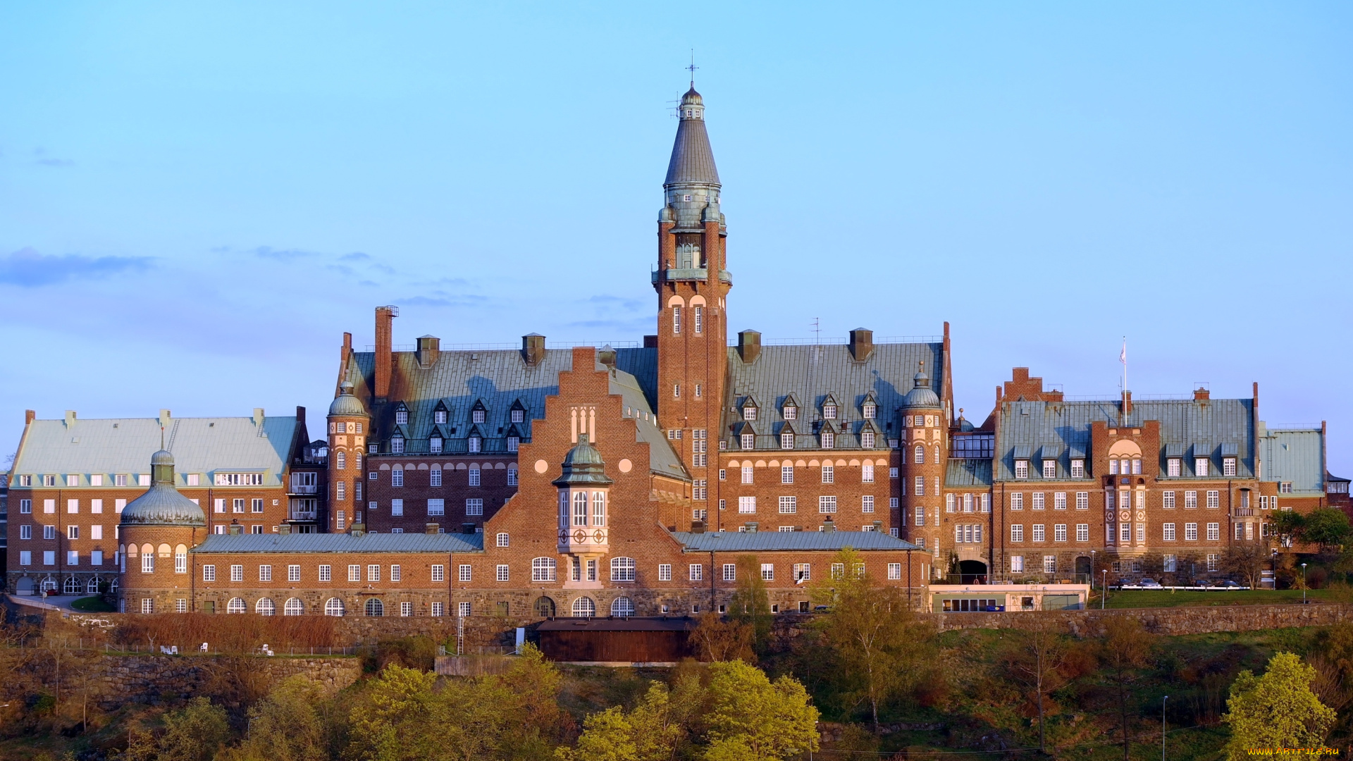 города, стокгольм, швеция, башня, окна