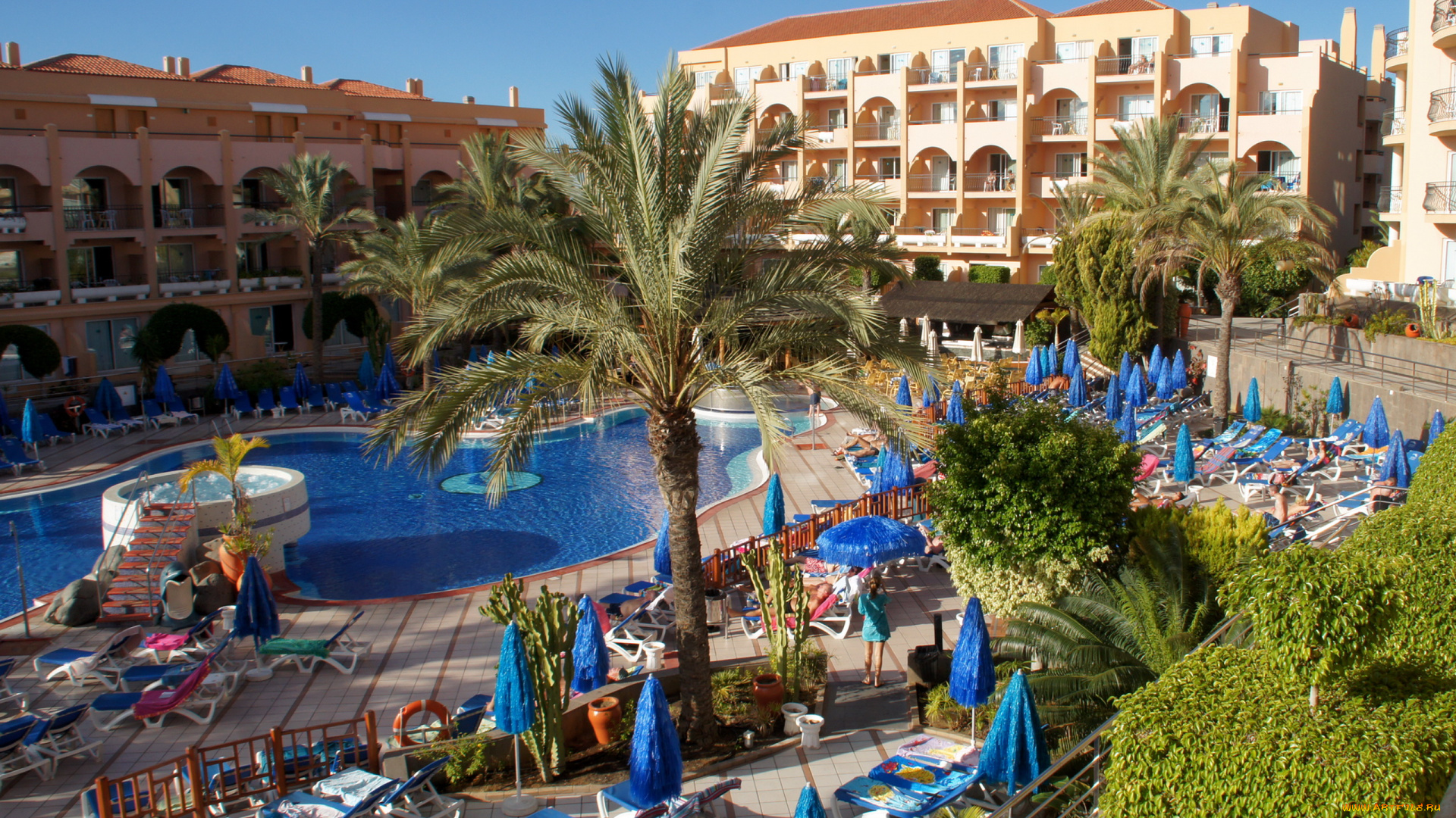 испания, канарские, острова, сан, бартоломе, де, тирахана, интерьер, бассейны, открытые, площадки, сан-бартоломе-де-тирахана, бассейн, курорт, дома, лежаки