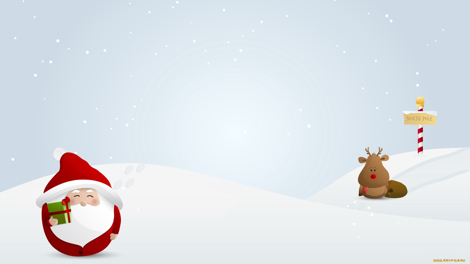 праздничные, векторная, графика, новый, год, снег, олень