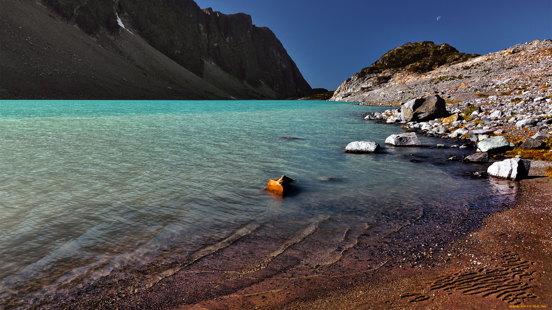 природа, реки, озера, горы, озеро, пляж, галька, камни