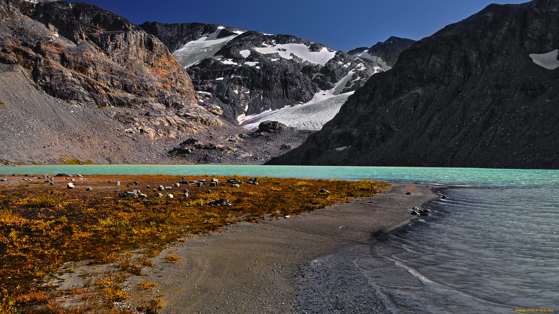 природа, реки, озера, горы, река, излучина, отмель