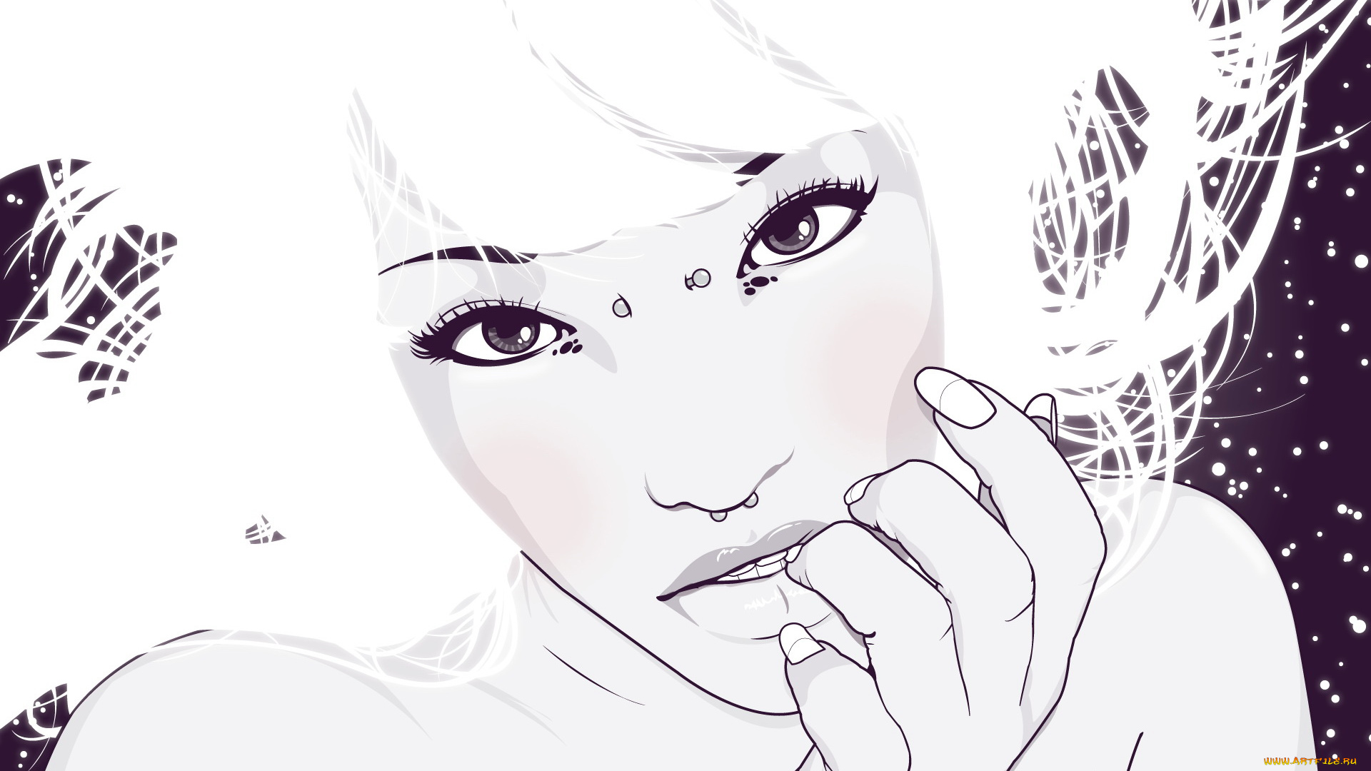 рисованные, люди, девушка