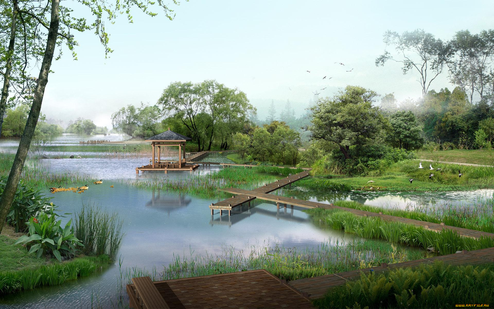 3д, графика, nature, landscape, природа, пейзаж