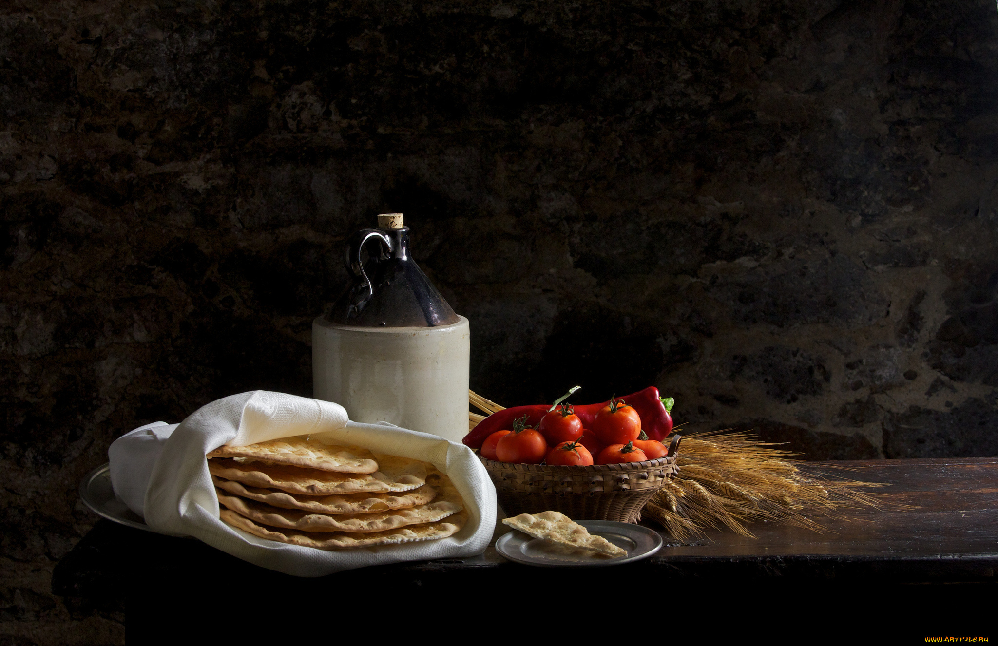 еда, натюрморт, блины, помидоры