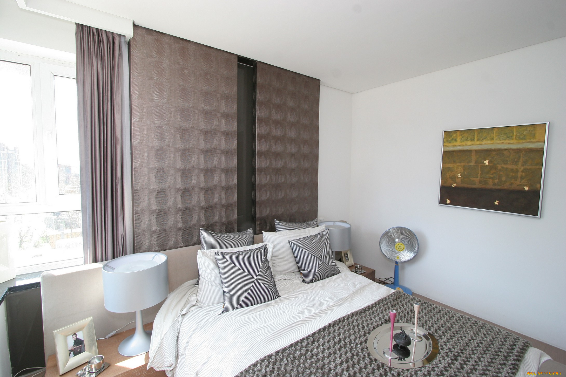 3д, графика, realism, реализм, кровать, окно, картина, комната