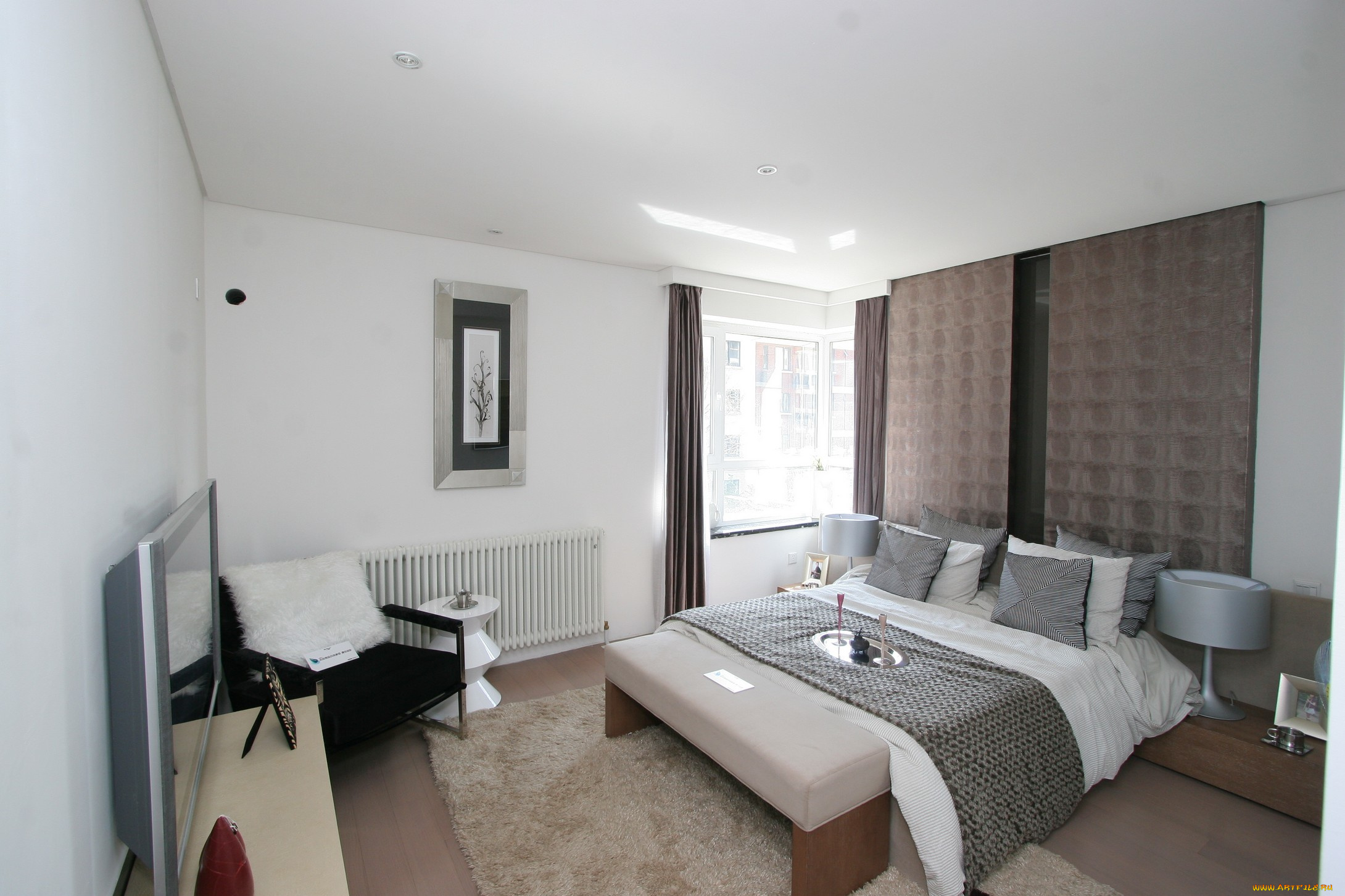 3д, графика, realism, реализм, окно, кровать, комната, картина