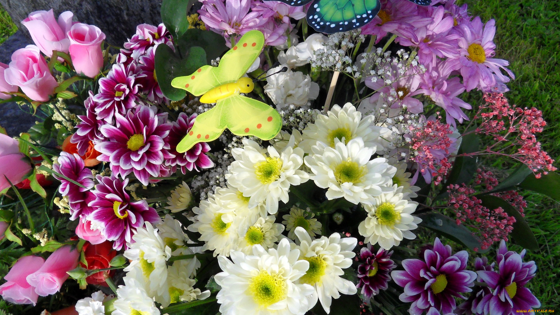 цветы, букеты, композиции, хризантемы, букет, розы