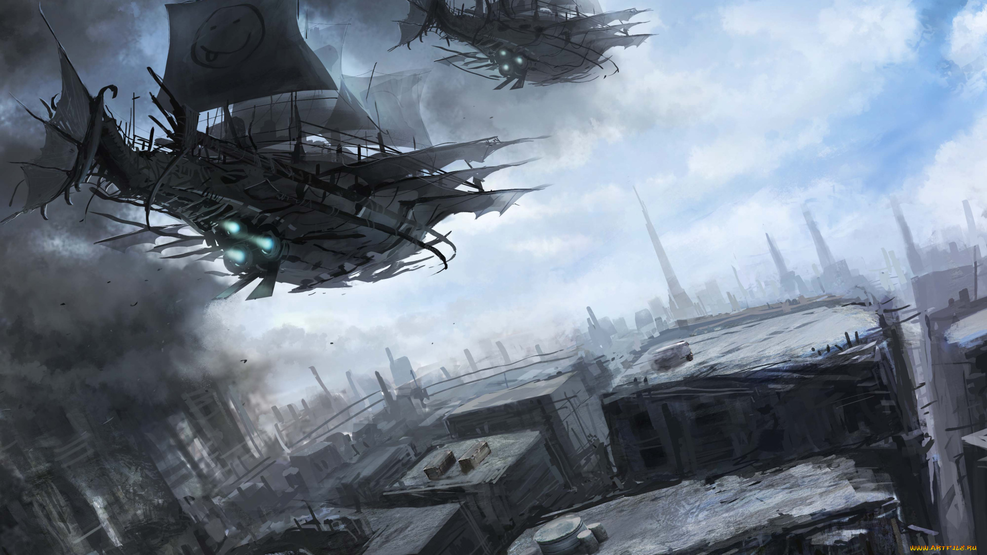 фэнтези, космические, корабли, звездолеты, станции, полет