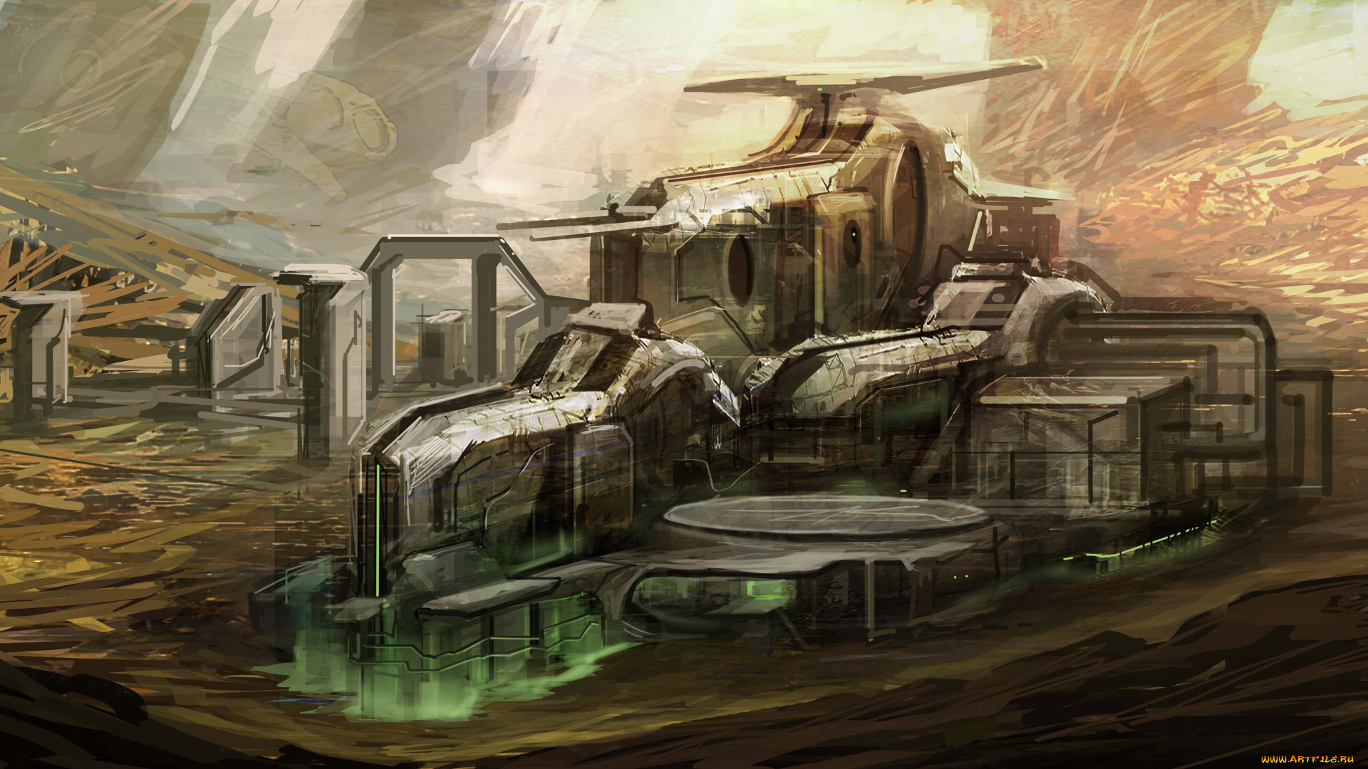 фэнтези, космические, корабли, звездолеты, станции, площадка