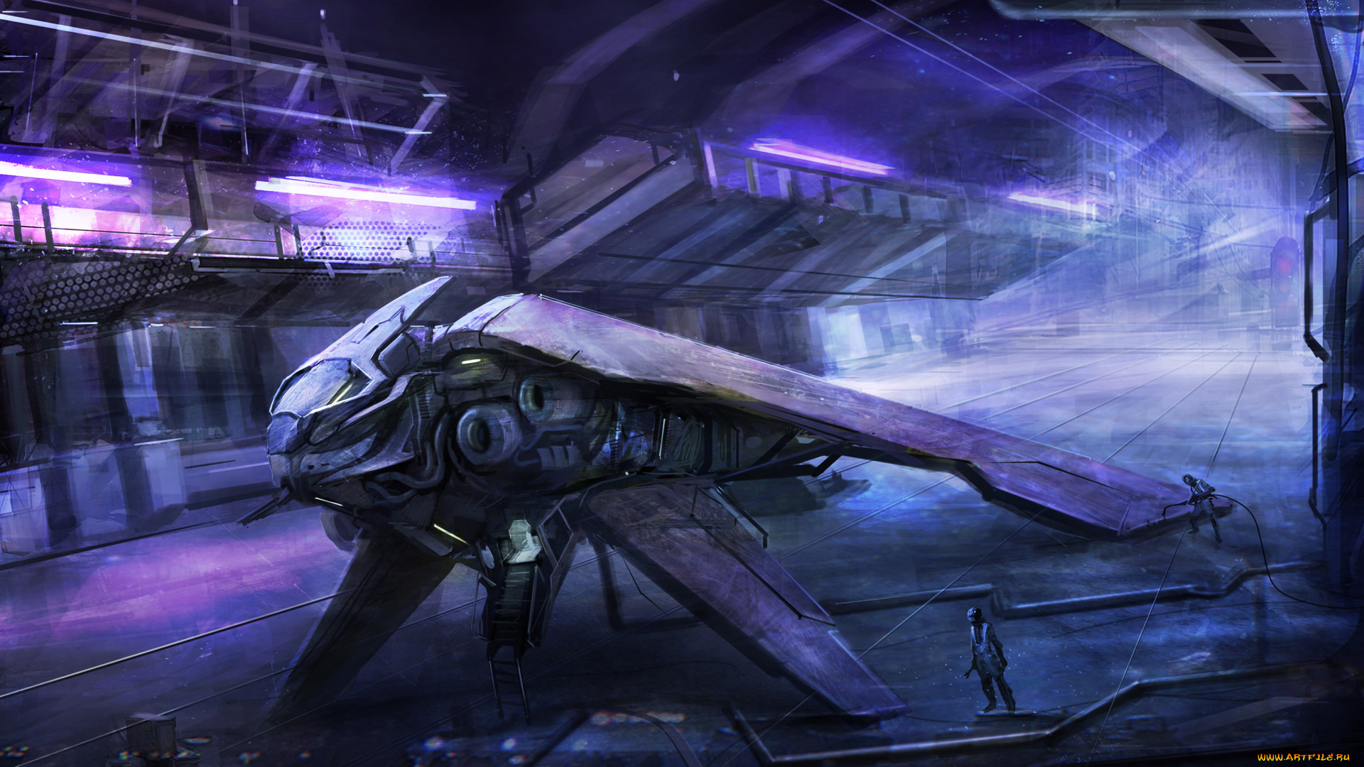 фэнтези, космические, корабли, звездолеты, станции, лестница