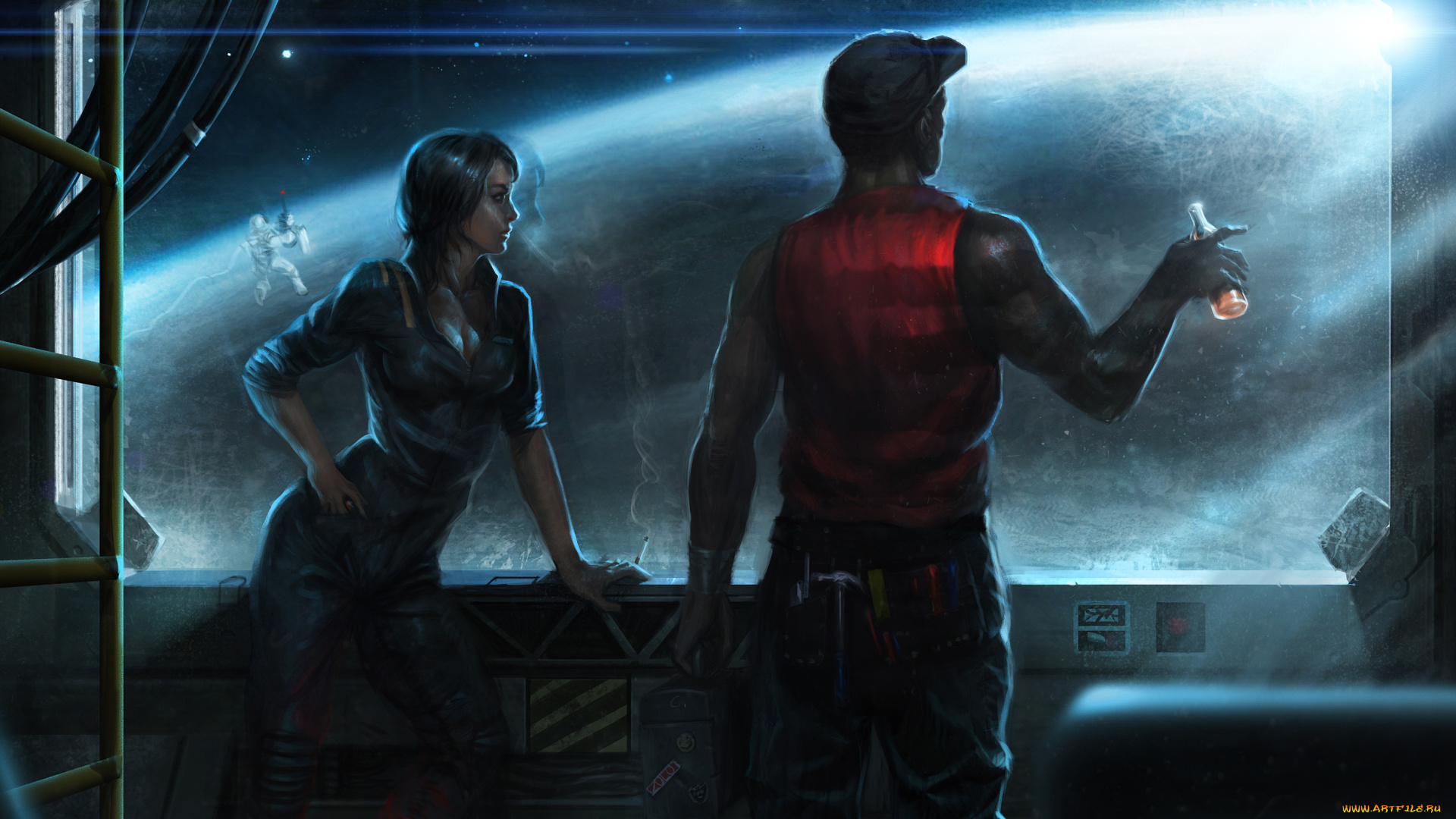 фэнтези, люди, бутылка