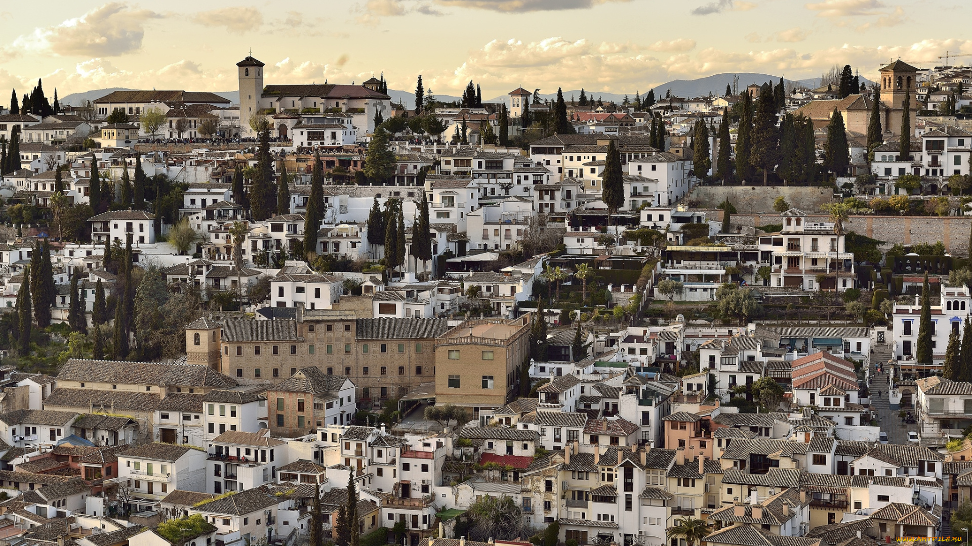 гранада, испания, города, панорамы, дома