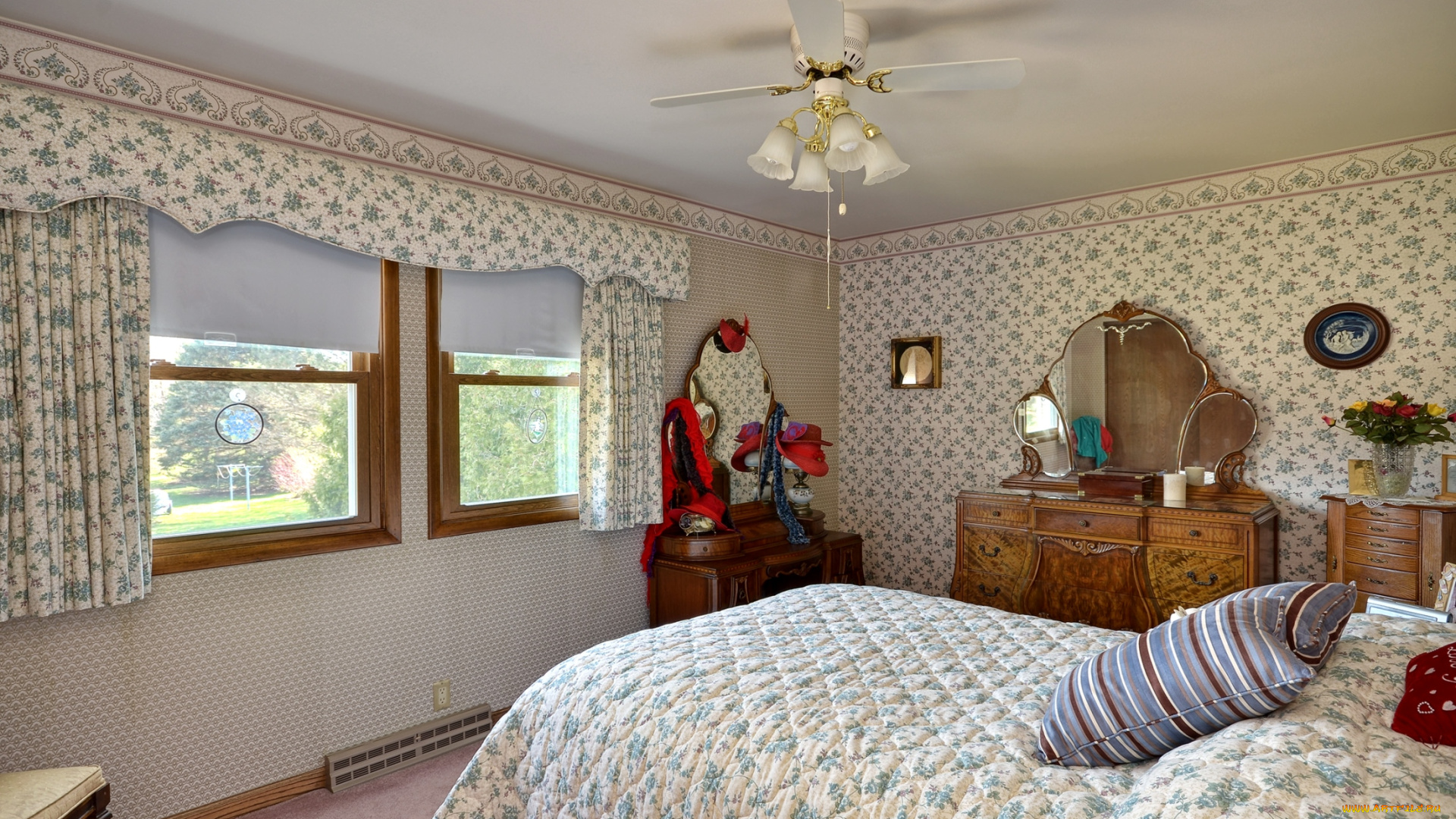 интерьер, спальня, кровать, подушки