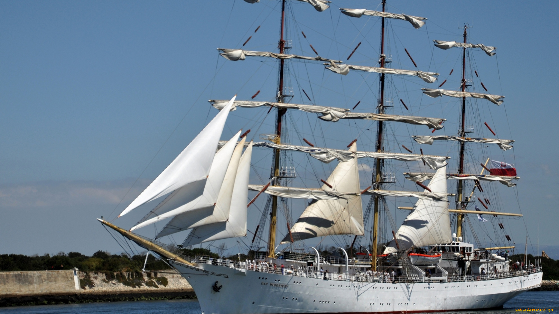 корабли, парусники, паруса, мачты
