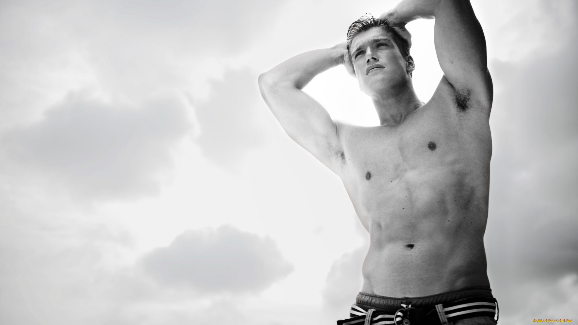 мужчины, unsort, торс, чёрно-белое