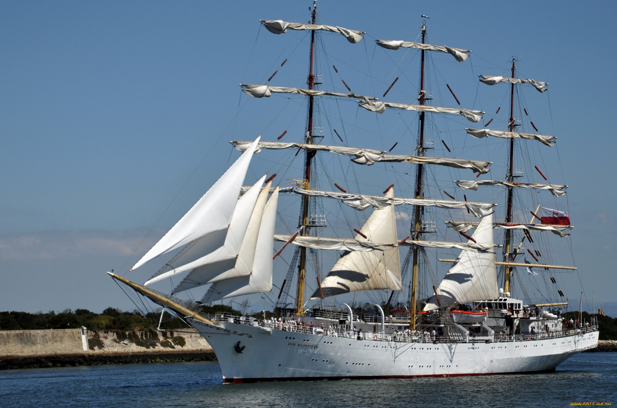 корабли, парусники, паруса, мачты