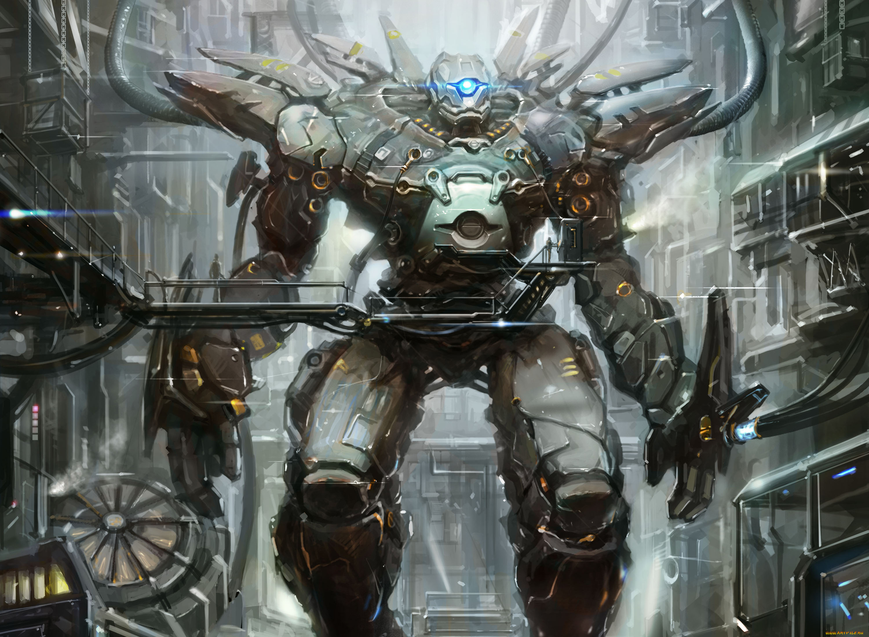 фэнтези, роботы, киборги, механизмы, глаз