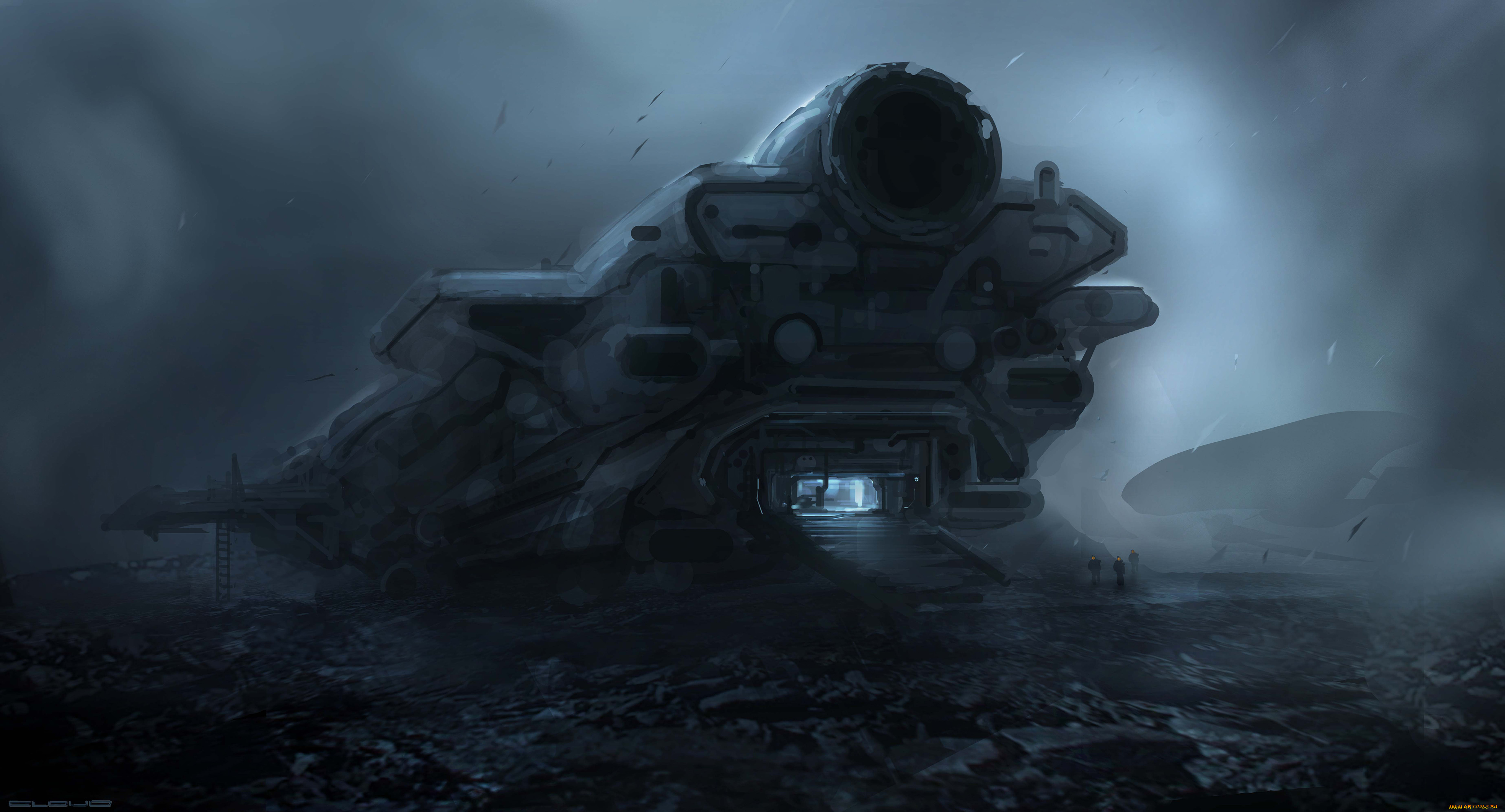 фэнтези, космические, корабли, звездолеты, станции, трап