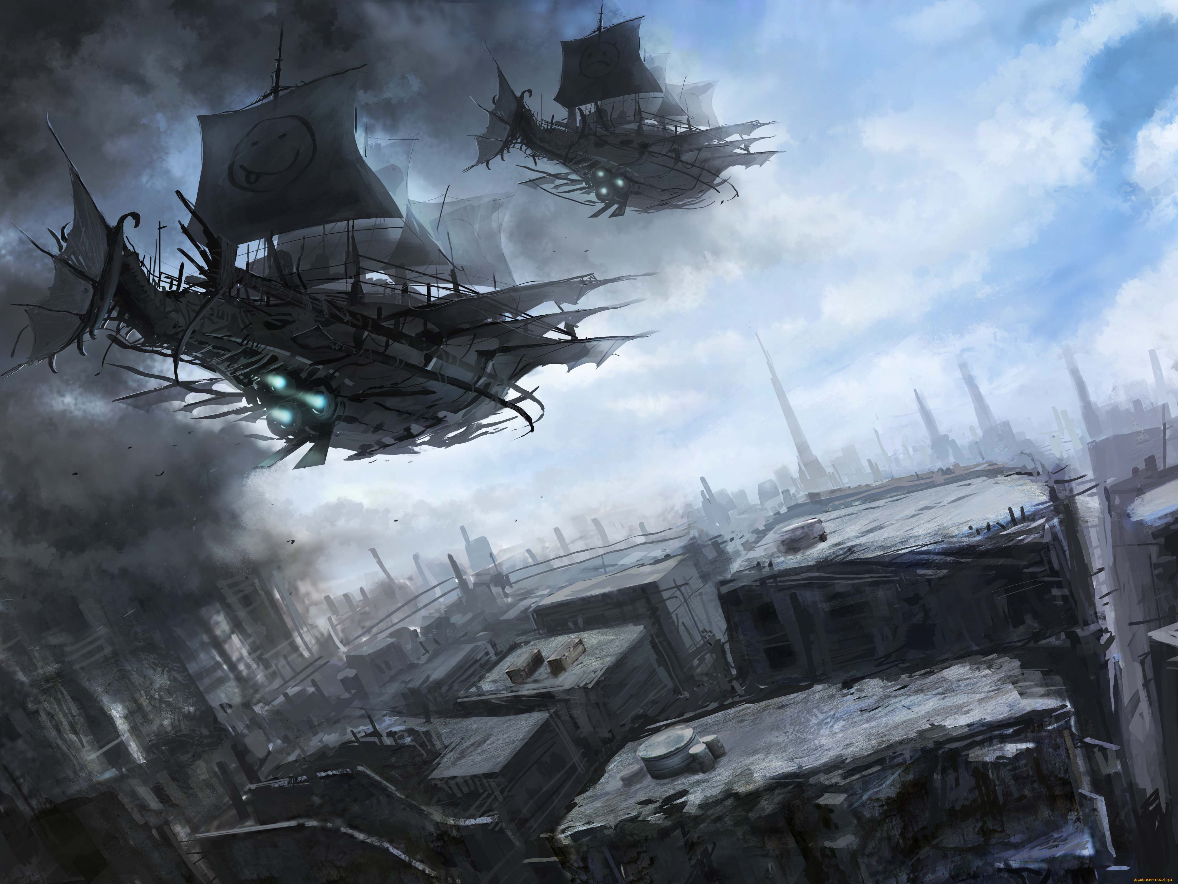 фэнтези, космические, корабли, звездолеты, станции, полет