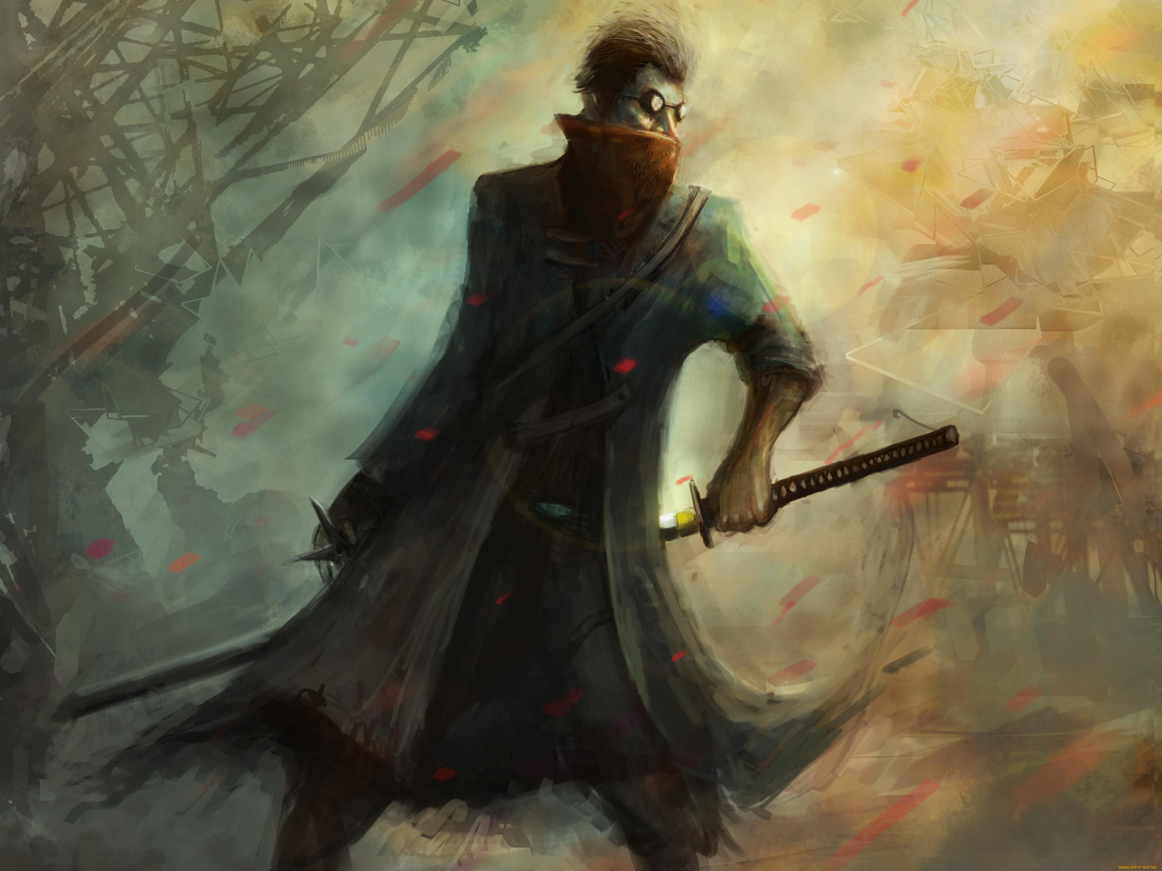 фэнтези, люди, очки, плащ