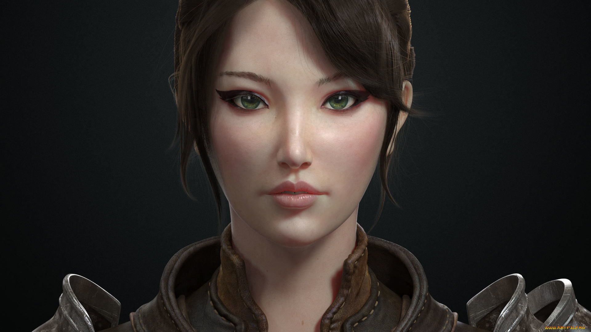 3д, графика, люди, , people, лицо, глаза, взгляд, азиатка