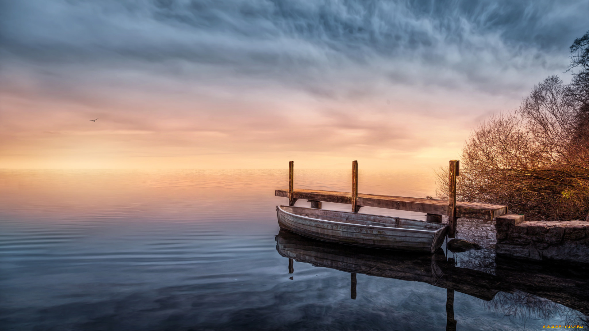 корабли, лодки, , шлюпки, небо, озеро, мостик, лодка