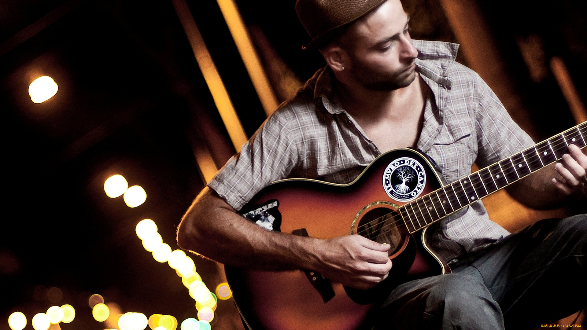 музыка, -, другое, человек, улица, гитара