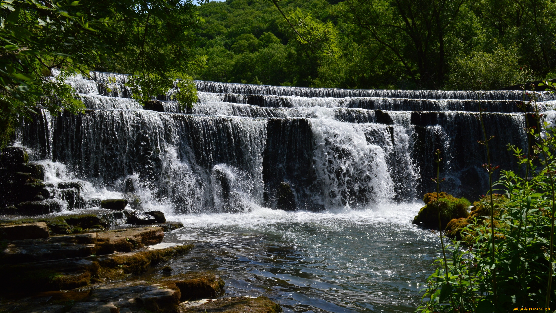 природа, водопады, водопад, вола, деревья, река