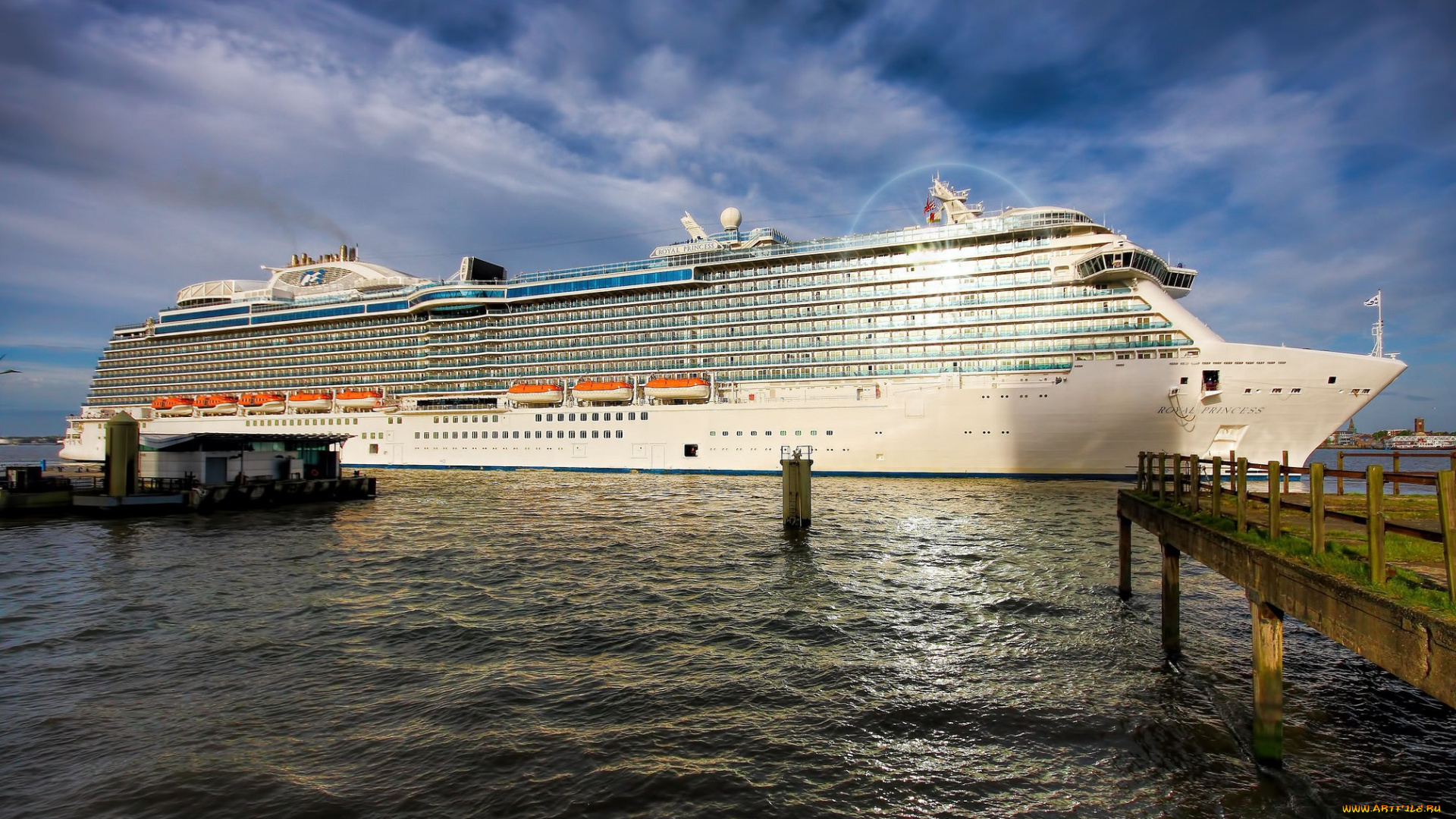 royal, princess, корабли, лайнеры, океанский, круиз, причал, лайнер