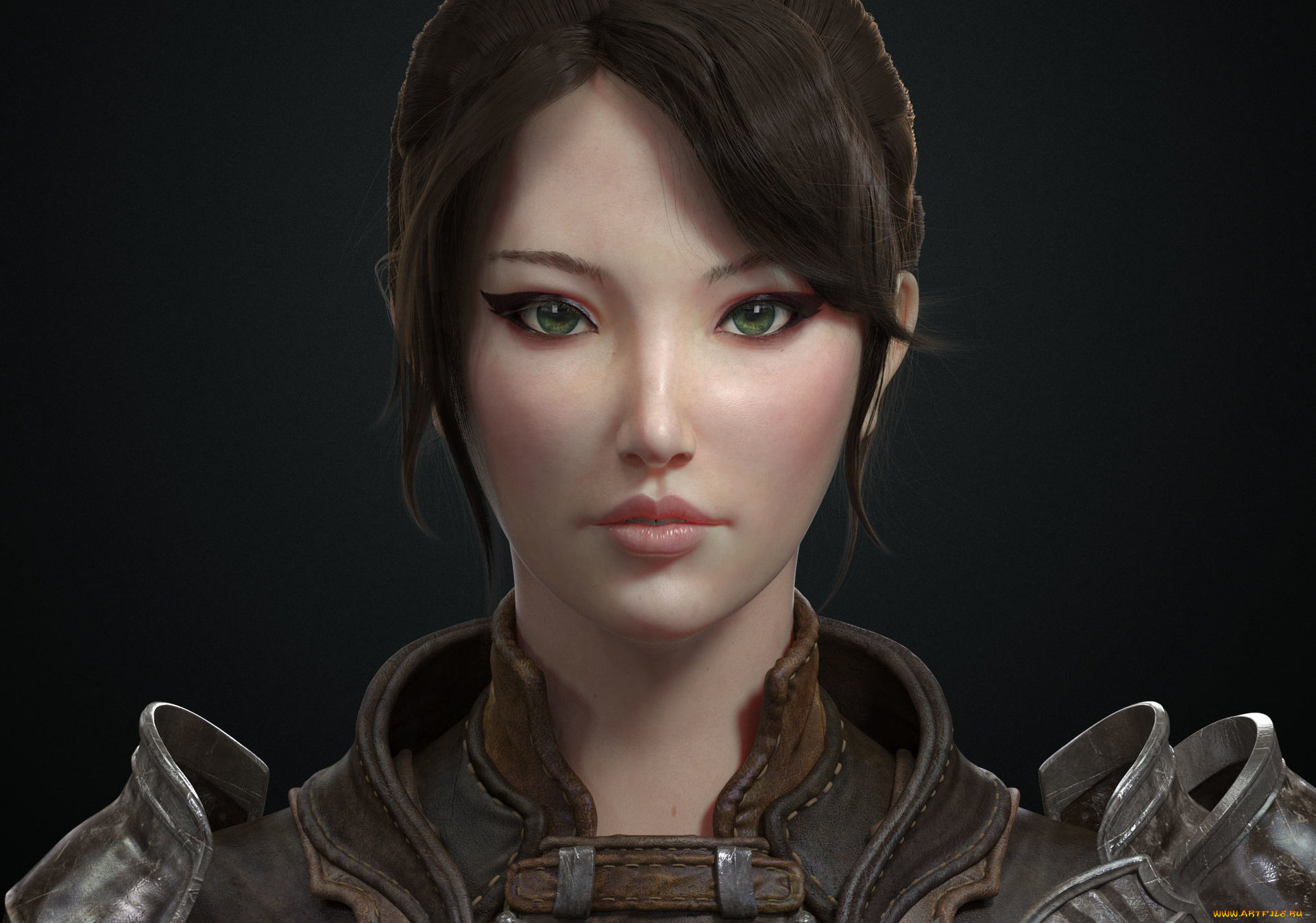 3д, графика, люди, , people, лицо, глаза, взгляд, азиатка