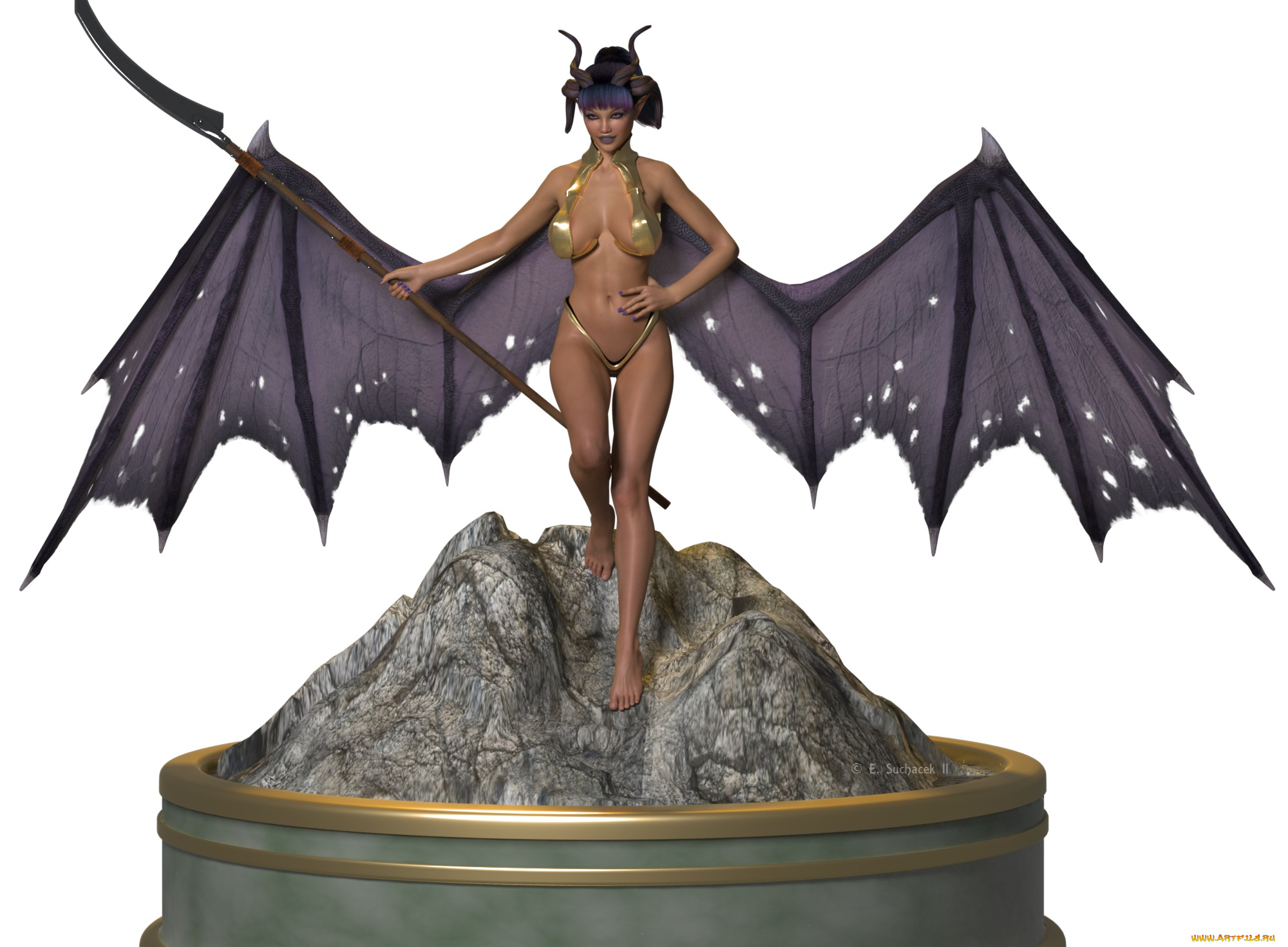 3д, графика, существа, , creatures, крылья, оружие, взгляд, фон, кастаника