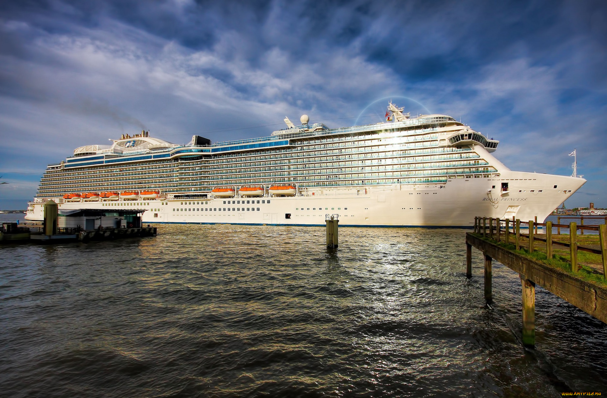 royal, princess, корабли, лайнеры, океанский, круиз, причал, лайнер