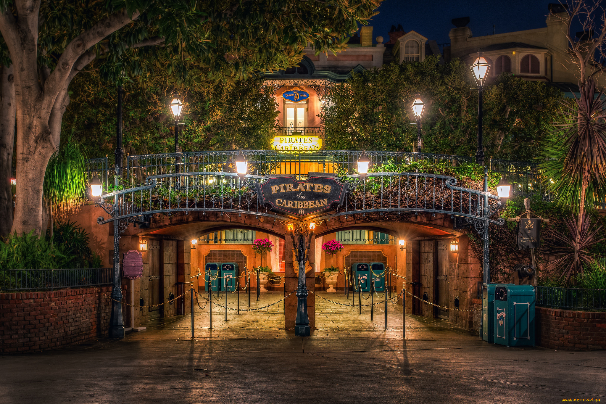 города, -, огни, ночного, города, ночь, улица, заведение, огни