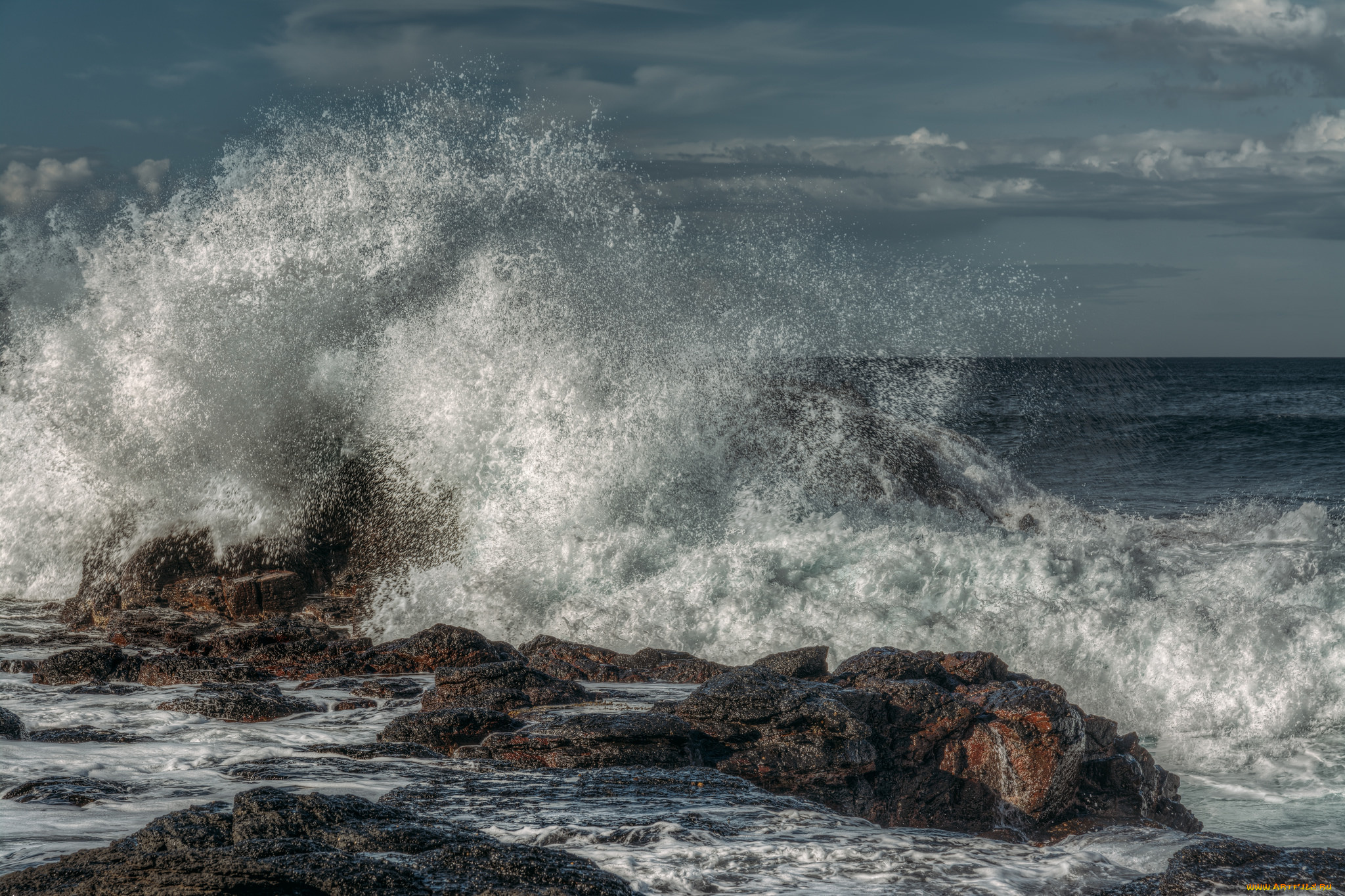 природа, стихия, прибой