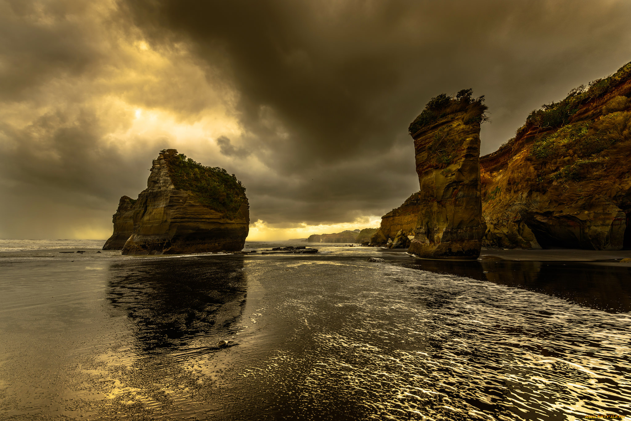 природа, побережье, скалы, океан