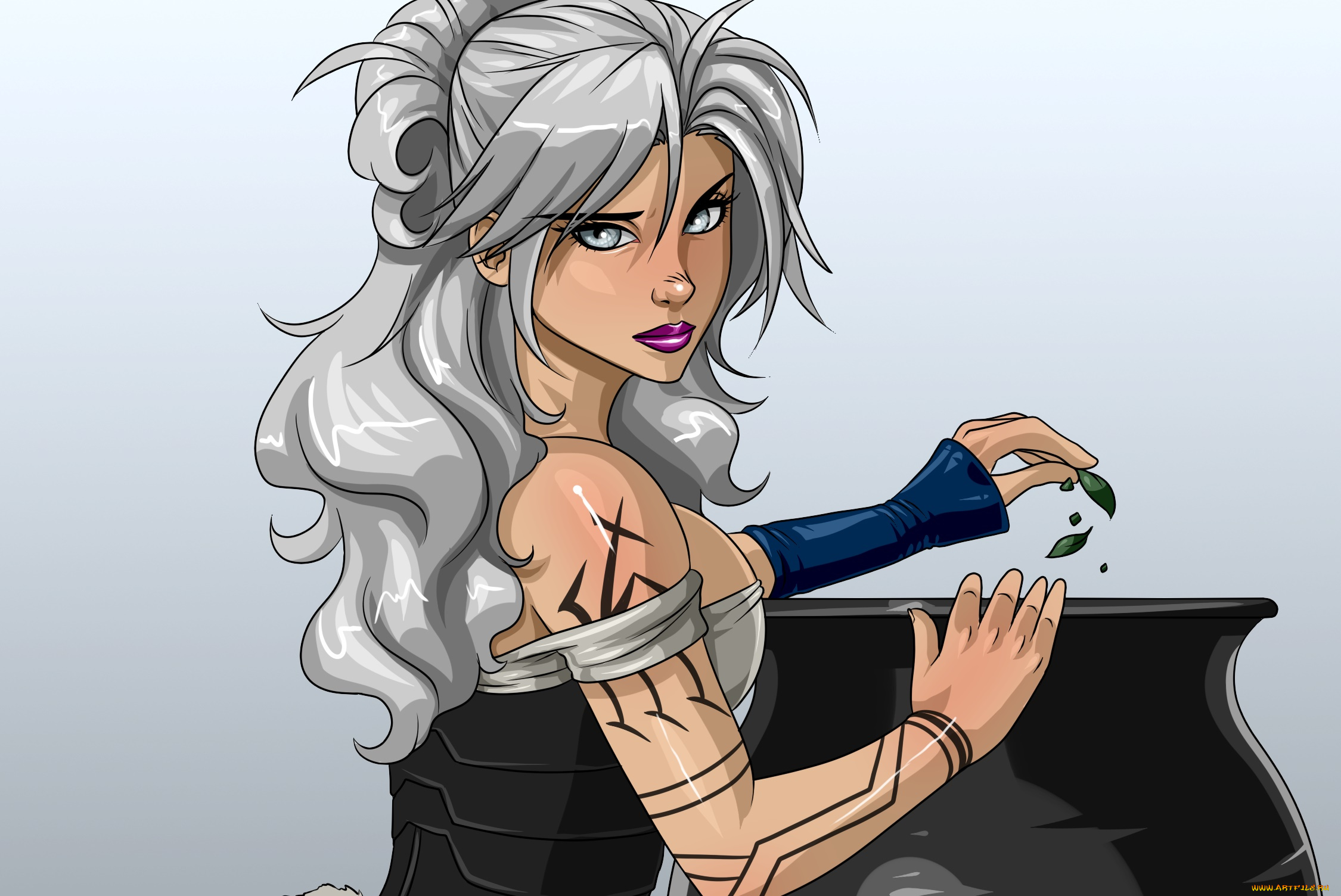 рисованное, люди, взгляд, девушка, фон