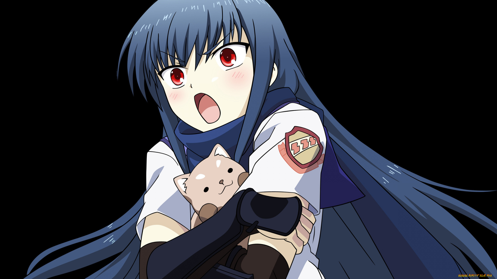 аниме, angel, beats, фон, девушка, взгляд