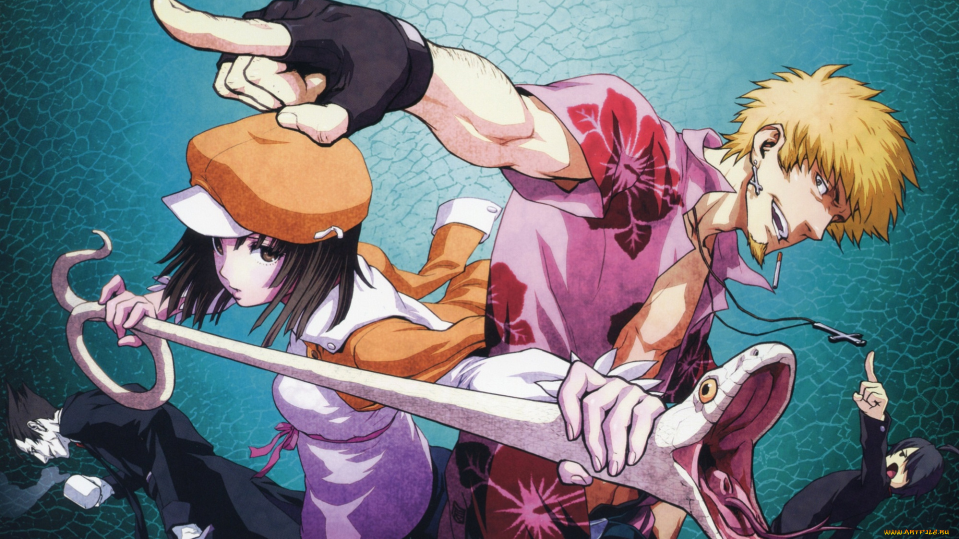 аниме, bakemonogatari, парень, девушка, мальчик