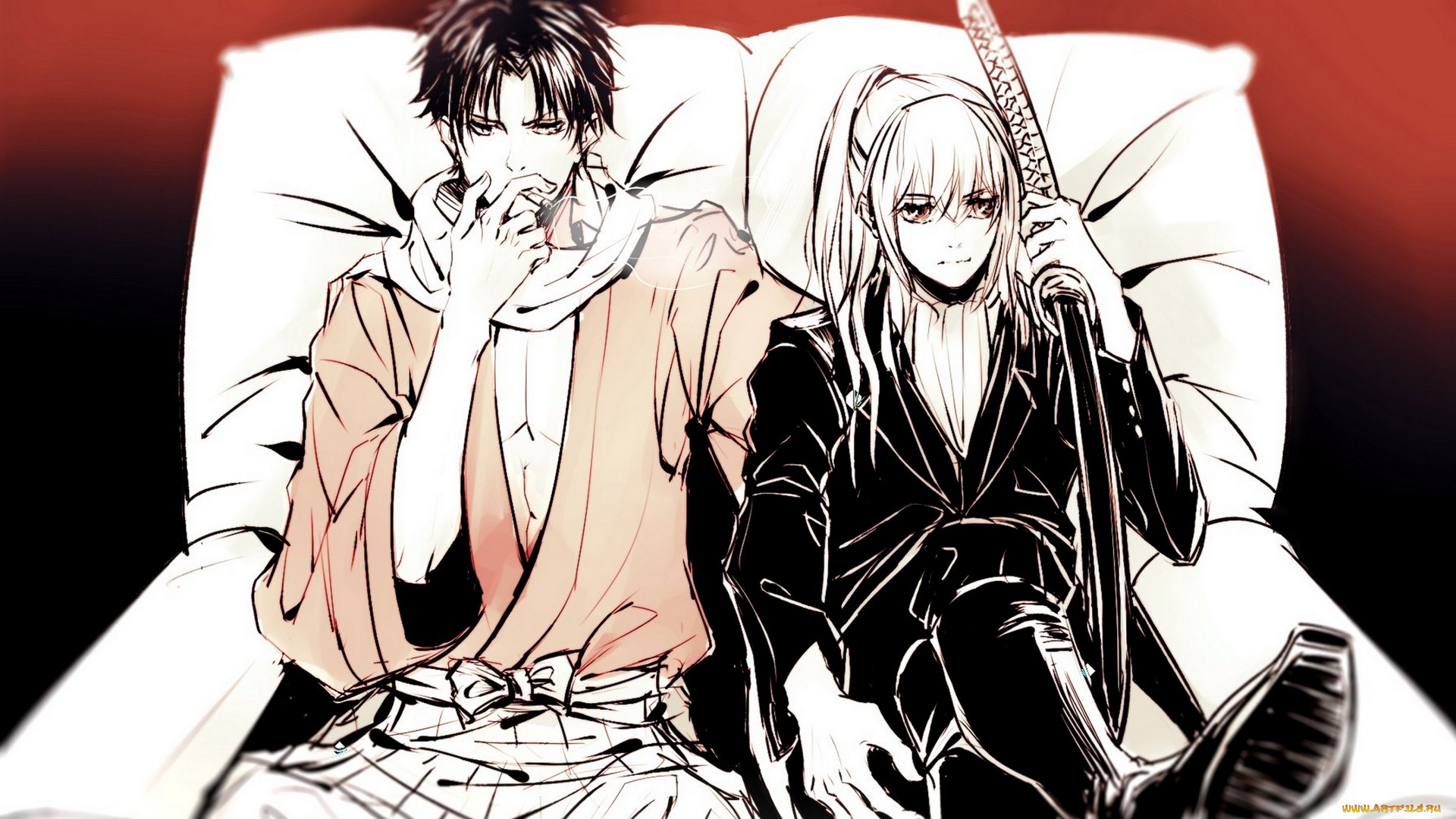 аниме, gintama, парни