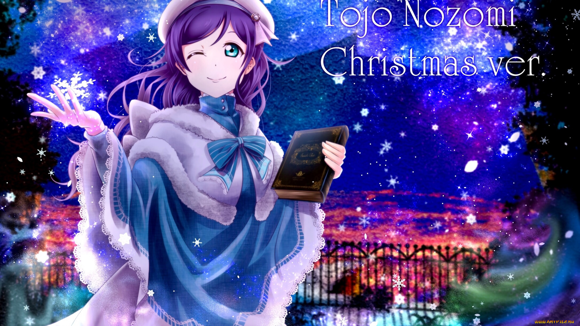 аниме, love, live, , school, idol, project, девушка, взгляд, фон