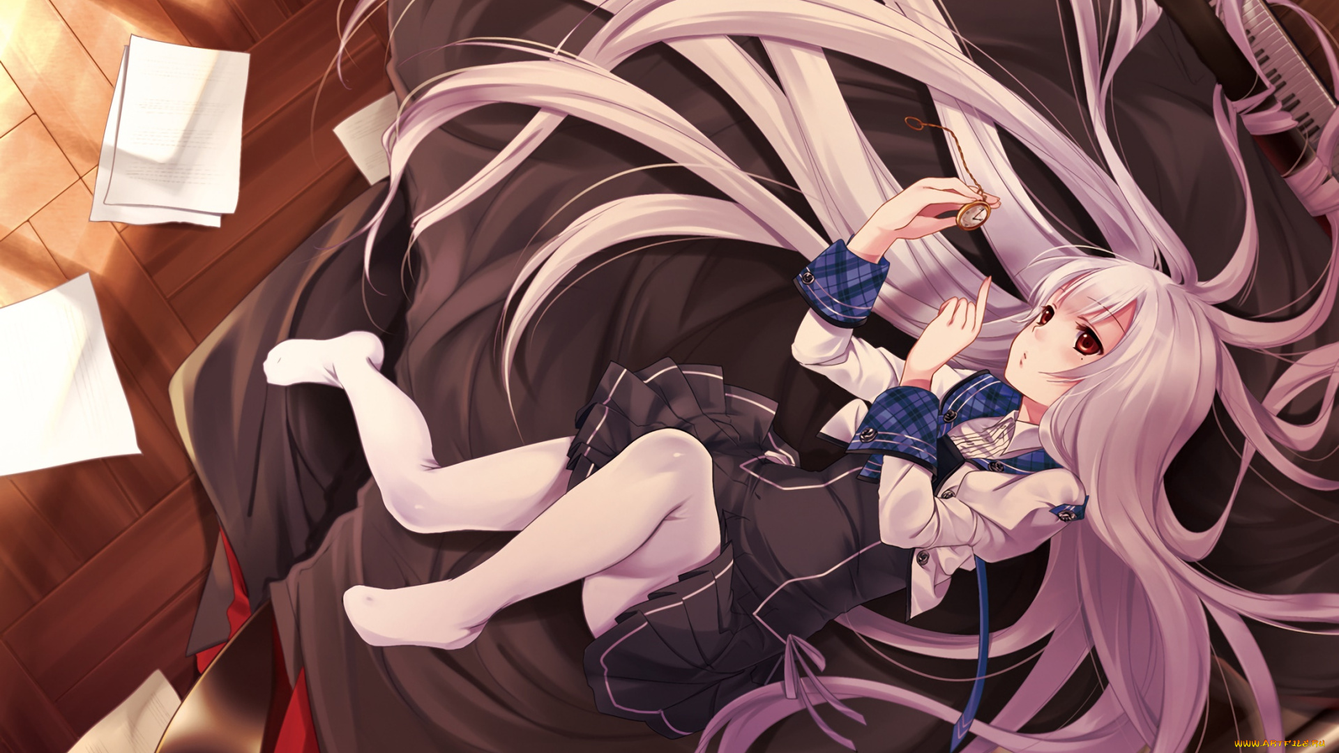 аниме, unknown, , другое, фон, девушка, взгляд