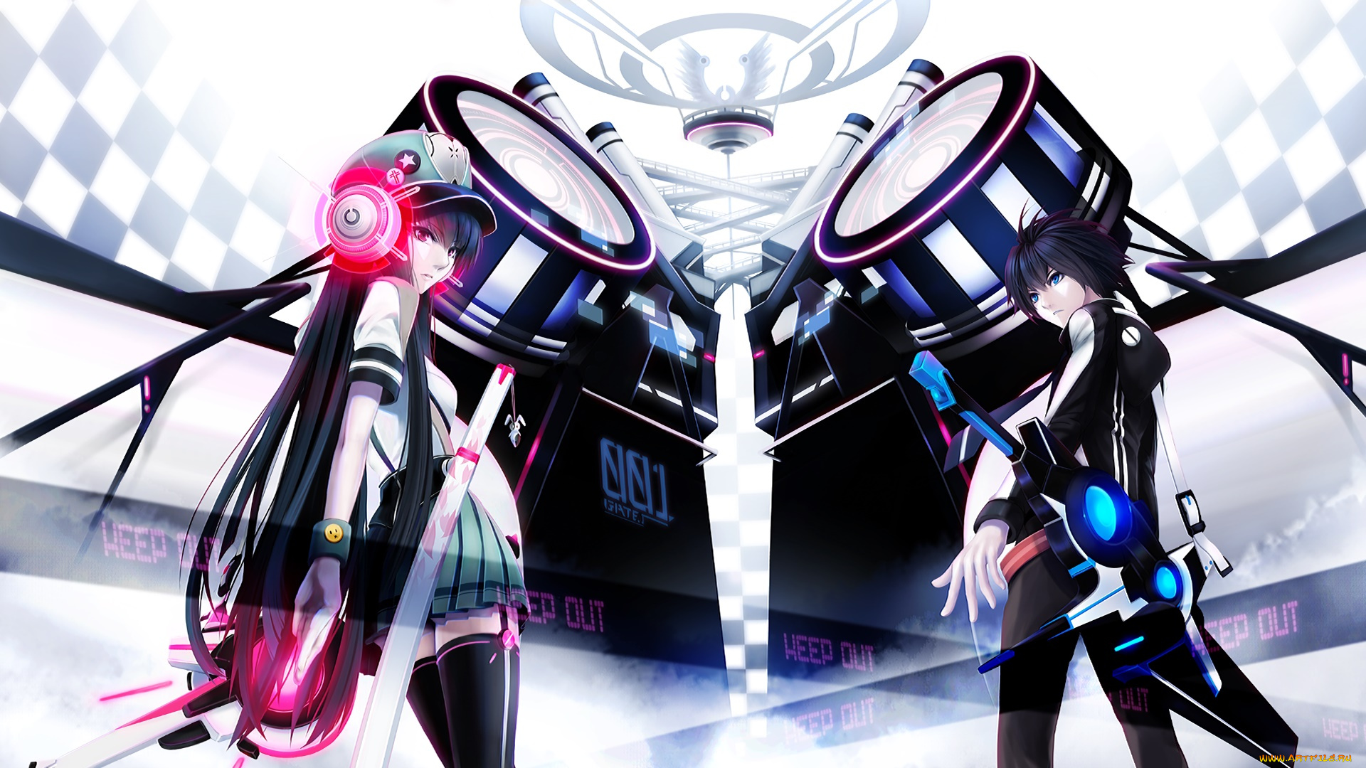 аниме, unknown, , другое, фон, девушки, взгляд