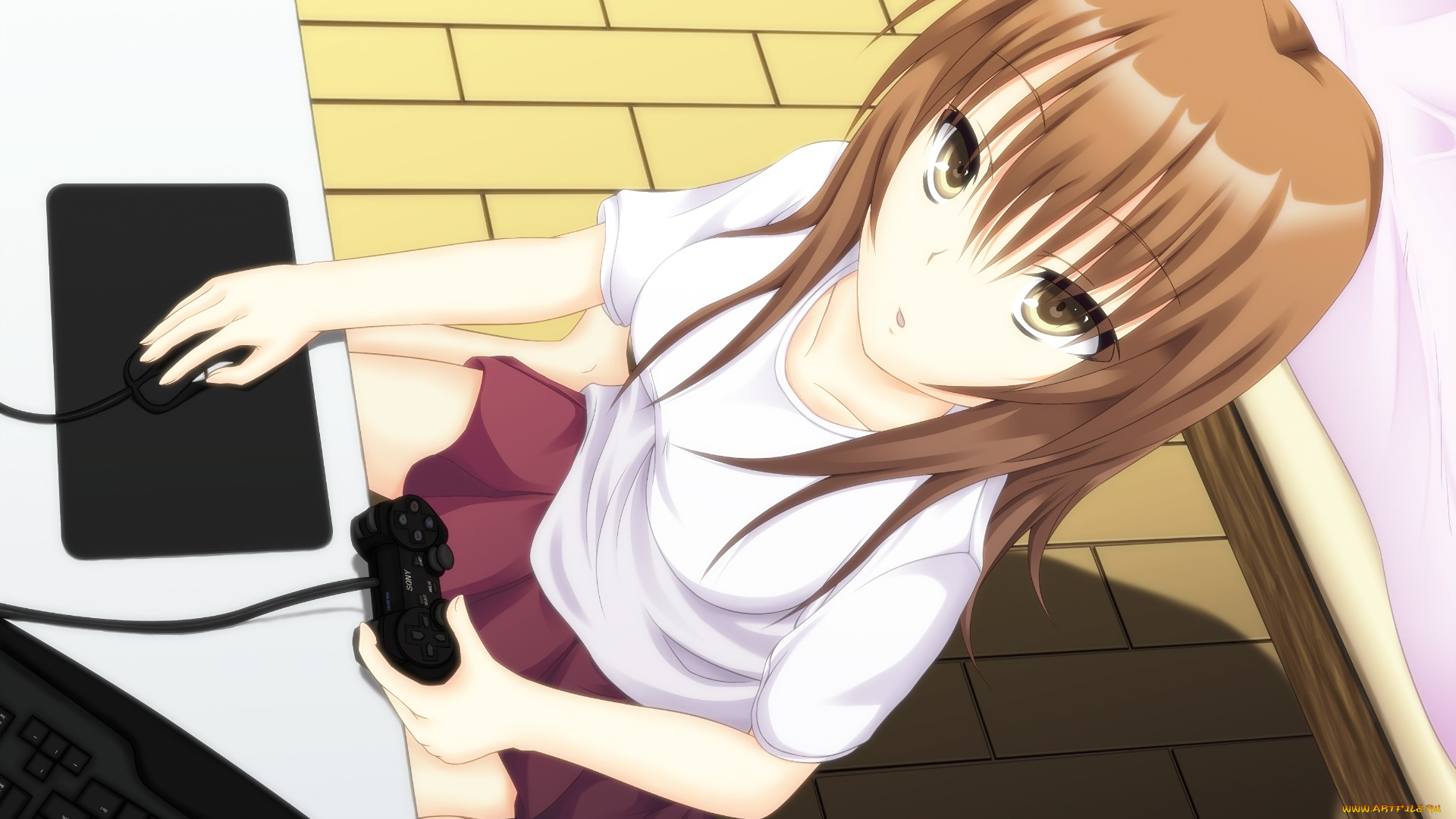 аниме, unknown, , другое, фон, взгляд, девушка