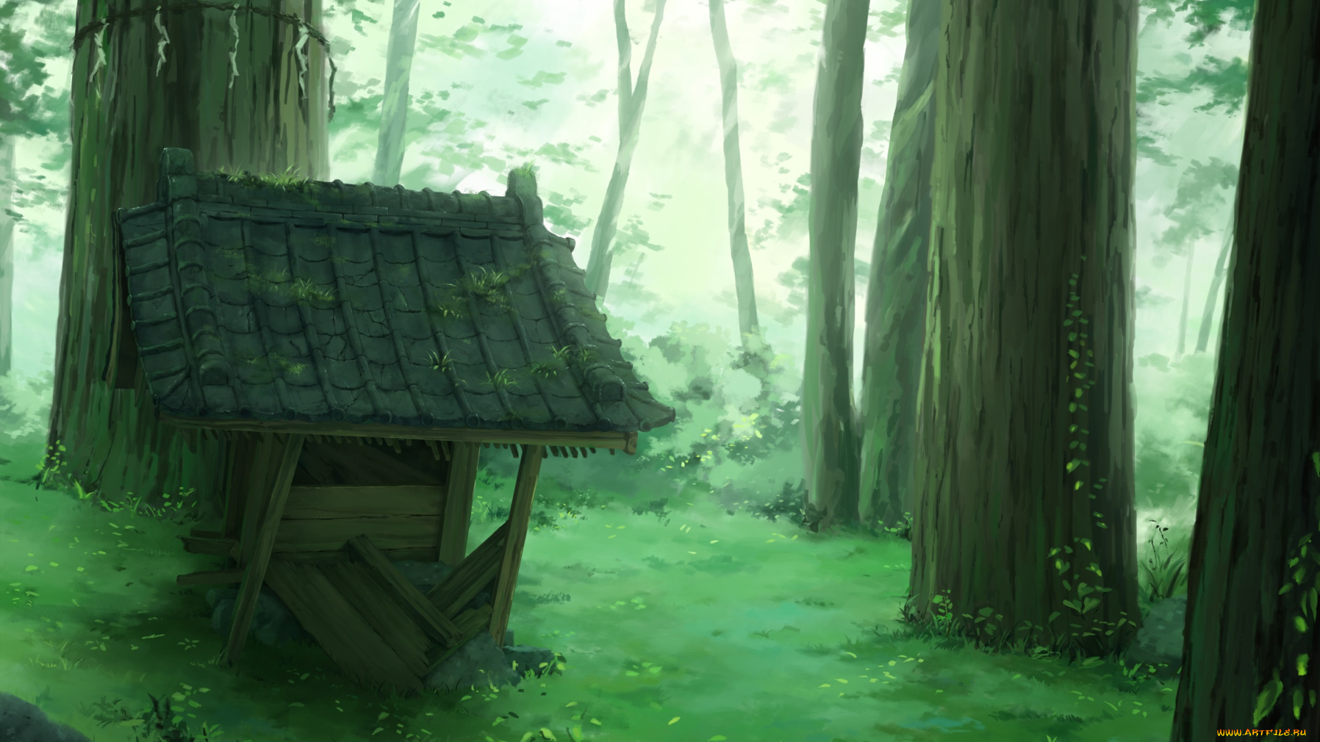 аниме, unknown, , другое, лес, домик