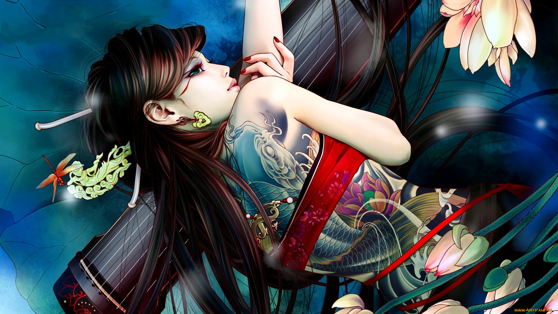 фэнтези, девушки, девушка, взгляд, фон