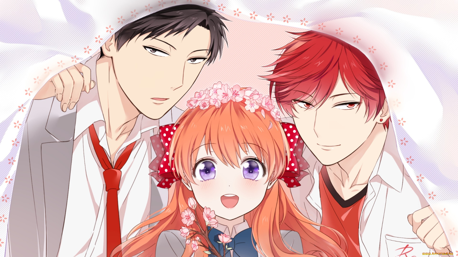 gekkan, shoujo, nozaki-kun, аниме, взгляд, фон